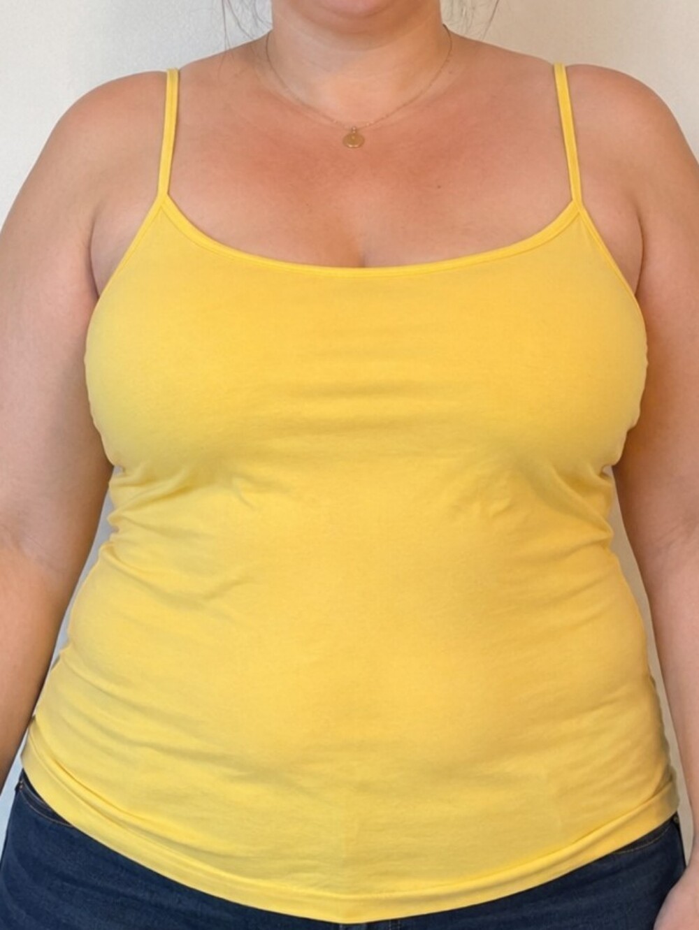 Seduction L/XL Yellow Camisole Tank Top – Stretch Spaghetti Strap